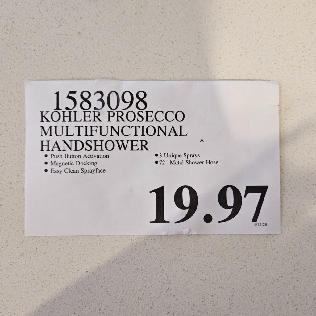 Costcoで購入したシャワーヘッドの.97値札写真